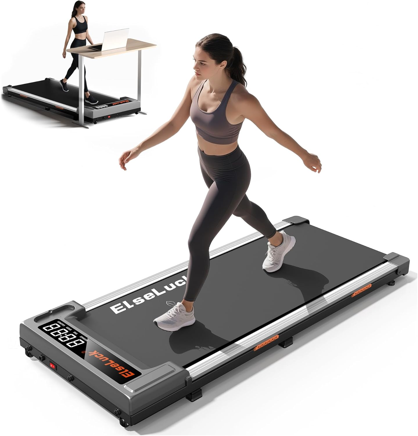 Walking Pad Treadmill, Special Under Desk Treadmill for Home and Office with Rem...