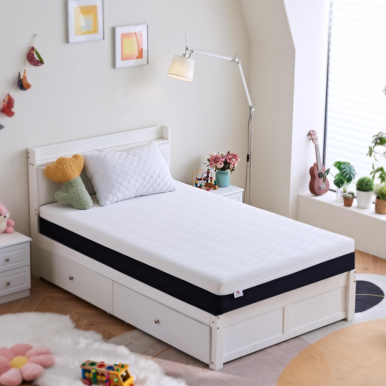 Twin Size Mattress, 6 Inch Gel Memory Foam Mattresses, Medium Firm for Cool Slee...