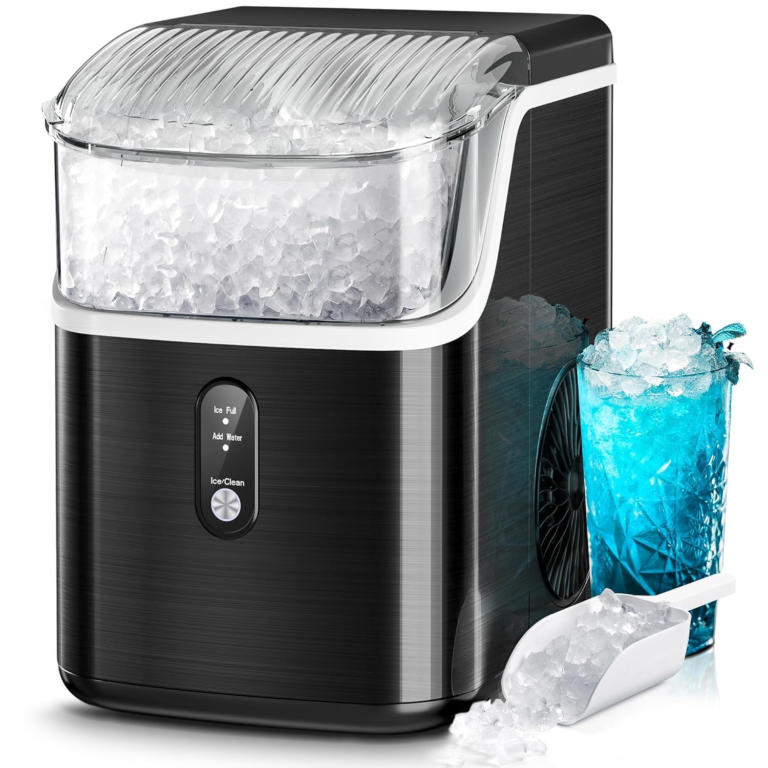 Kismile Nugget Ice Maker, Special Portable Ice Machine with Crushed Ice, High-Qu...