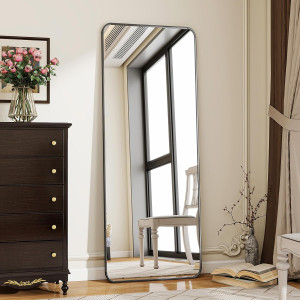 BEAUTYPEAK Black Full Length Mirror, 56"x21" Round...