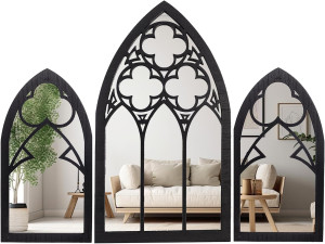 Gothic Mirrors Wall Decor - 3 Piece Set 15.8 Inch...