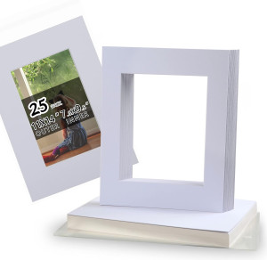 Acid Free 25 Pack 11x14 Pre-Cut Mat Board Show Kit...