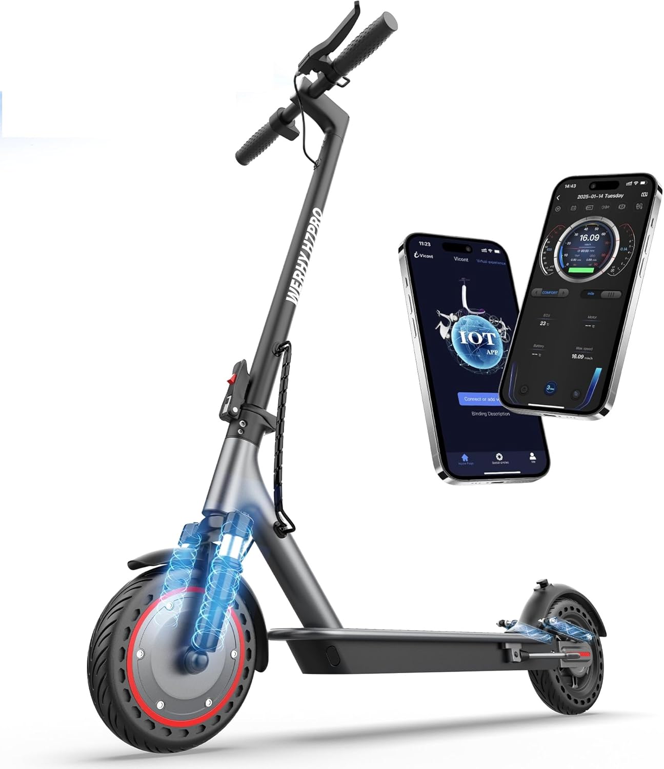 Electric Scooter, Special Scooter with 10"/8.5" Solid Tires, High-Performance Sc...