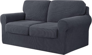 CHUN YI 5 Piece Loveseat Couch Covers, Stretch 2 S...