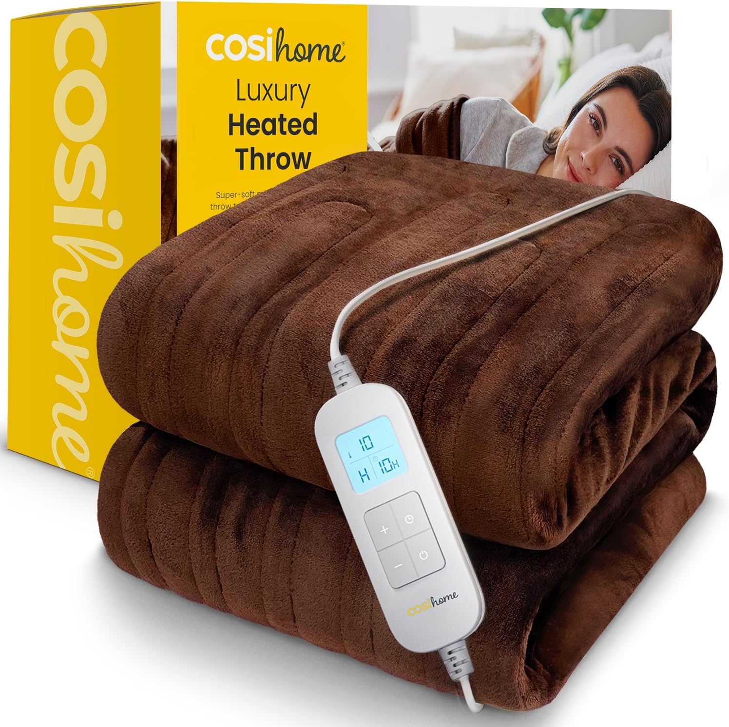 Cosi Home® Luxury Heated Throw - Electric Blanket - Extra Large Heated Blanket,...