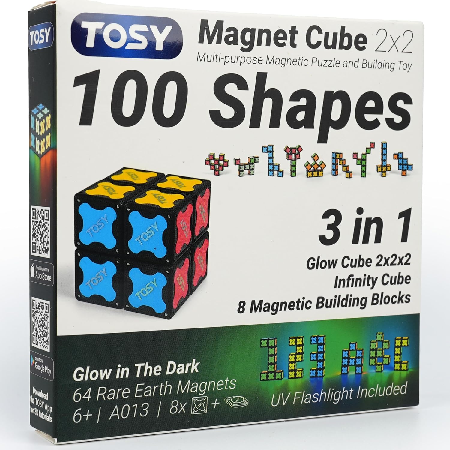 TOSY Magnet Cube 2x2 - 8 Blocks, 2in1 Toy: 2x2x2 Puzzle Cube and Customizable In...