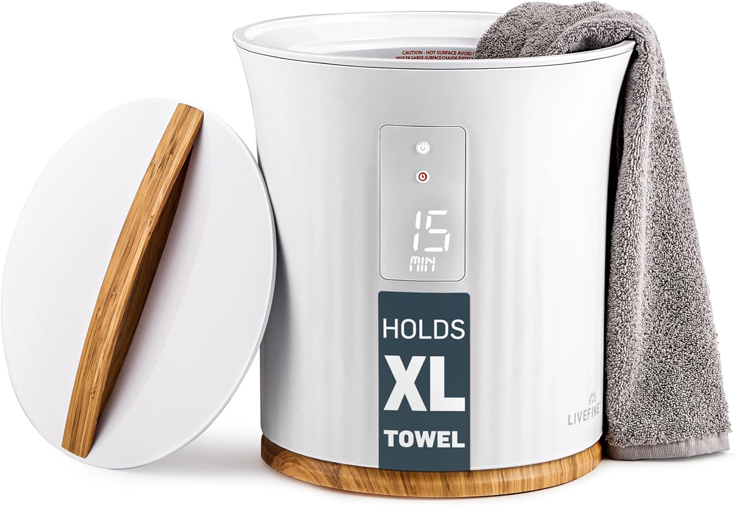 Live Fine Towel Warmer, Unique Bucket Style Luxury Heater with LED Display, Spec...