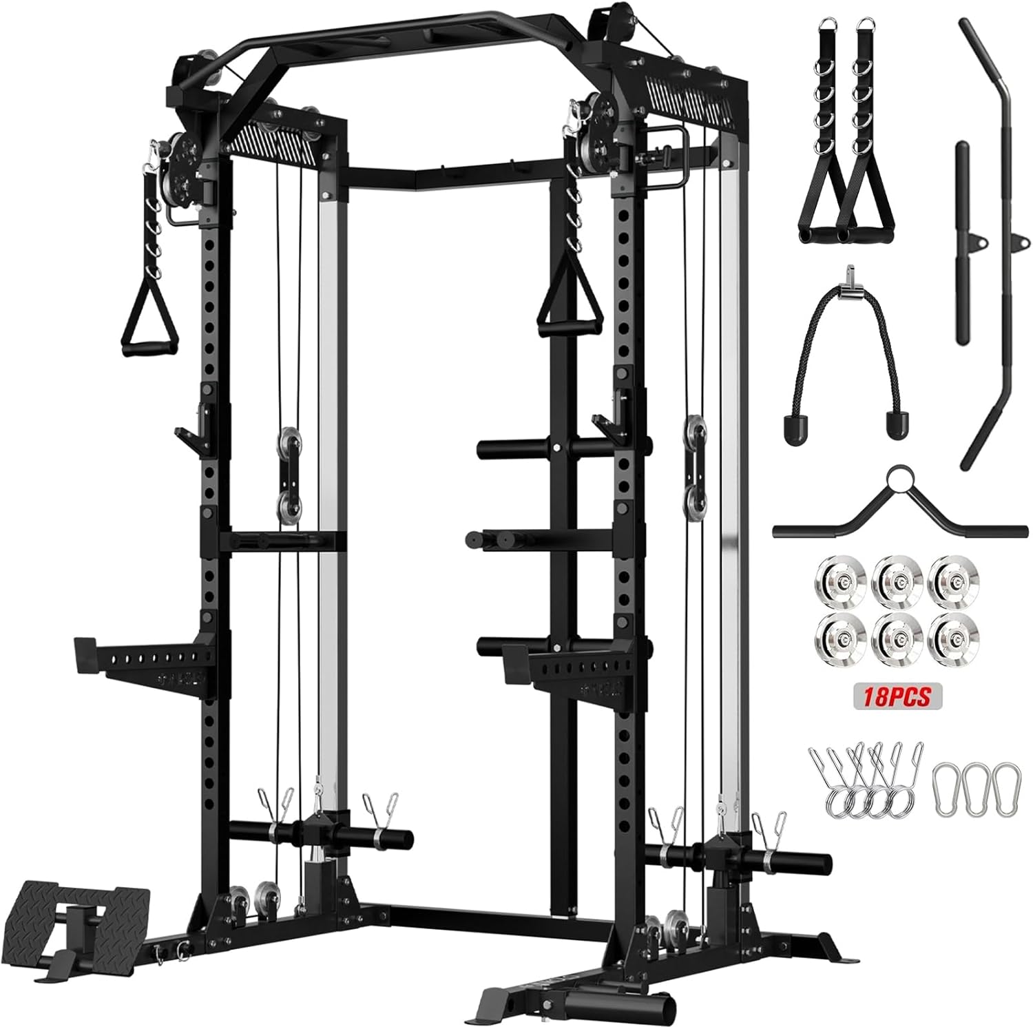 Exceptional Mikolo Power Cage, Superior Power Rack with Independent Dual Pulley...
