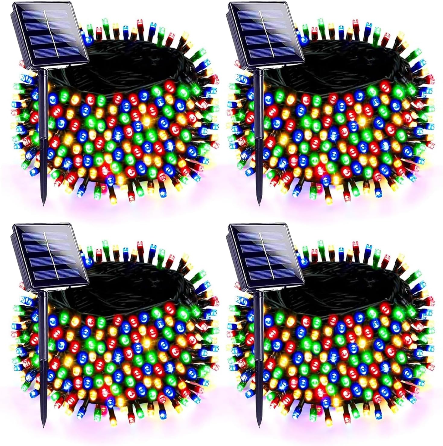 Super Bright and Waterproof 4 Pack Solar Christmas String Lights, Unique Outdoor...