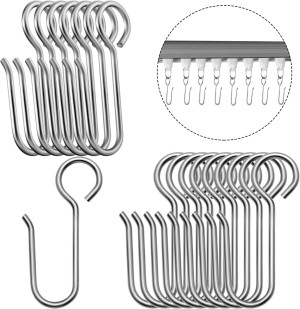 Jetec Metal Curtain Track Hooks S Shaped Small Cur...