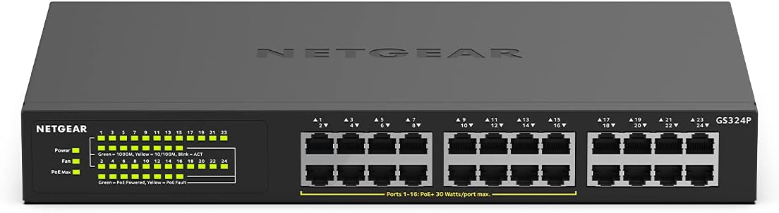 NETGEAR PoE Switch, Special 24 Port Gigabit Ethernet Unmanaged Network Switch, I...