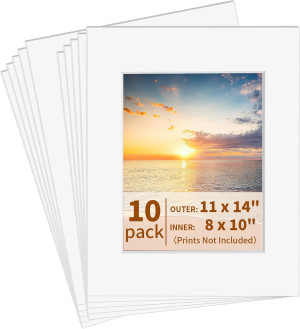 yeestone 10 Pack Picture Frame Mats, 11x14 Matted...