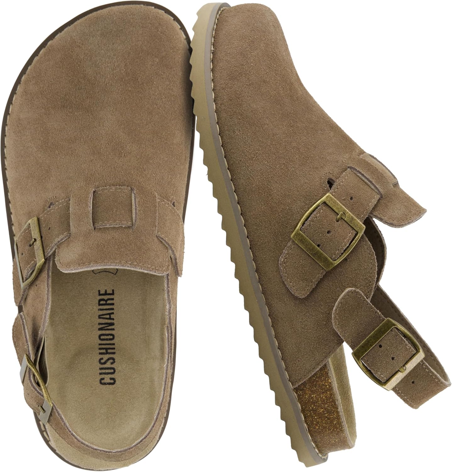 CUSHIONAIRE Brooklyn Suede Womens Slides, Comfortable Clog Mules with Adjustable...