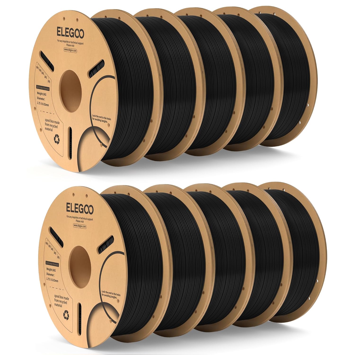 High-Quality ELEGOO PLA Filament, Special 1.75mm 3D Printer Filament, Bulk Dimen...