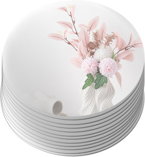 Cheardia 12 Pack Round Mirror Candle Plate Set - 1...