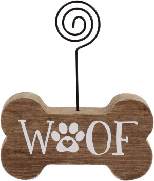 Decorative Dog Picture Holder, Woof With Paw Print...