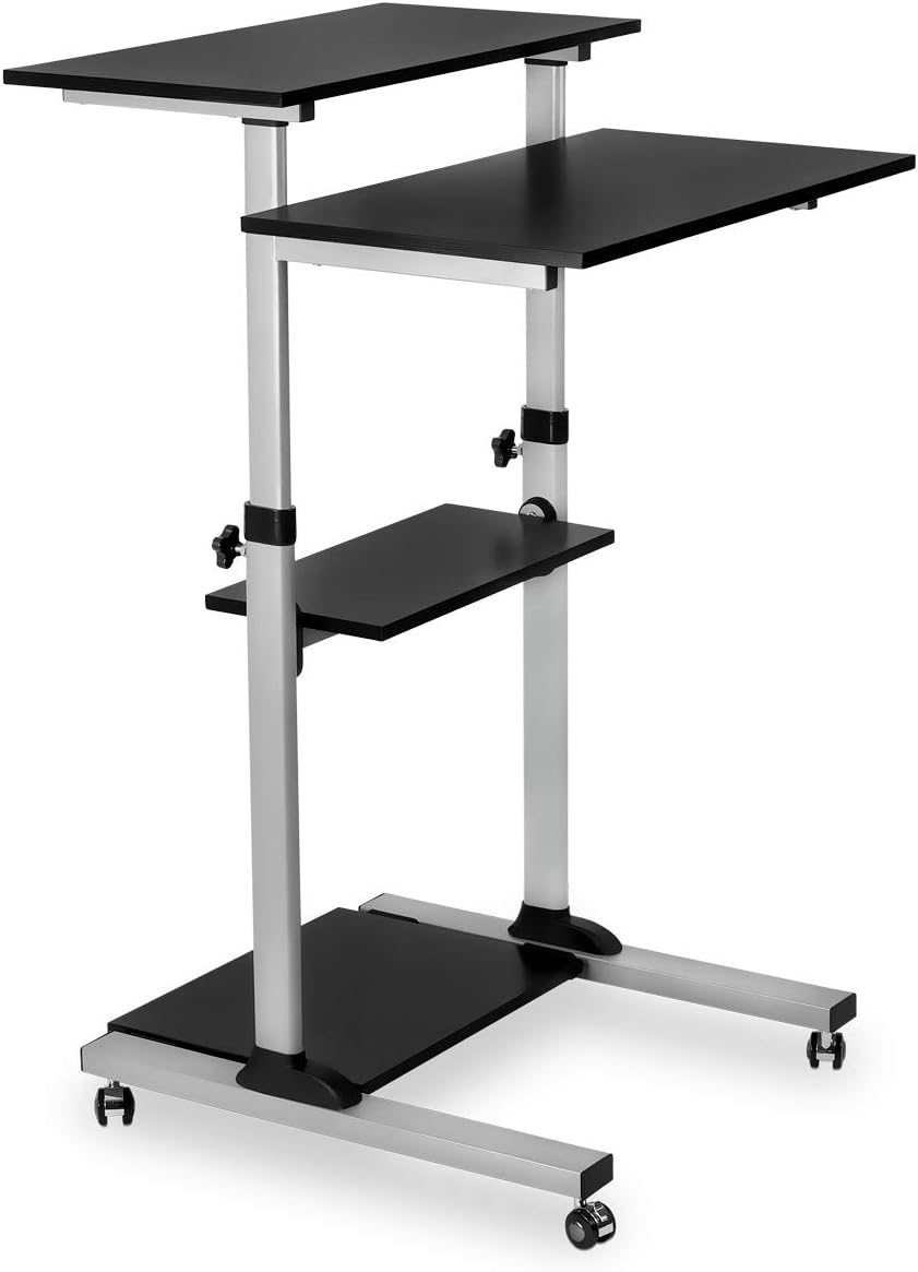 Adjustable Rolling Desk, Mount-It! Portable Standing Desk, Innovative Computer W...