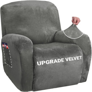 ZNSAYOTX Stretch Velvet Recliner Covers 4-Pieces,...