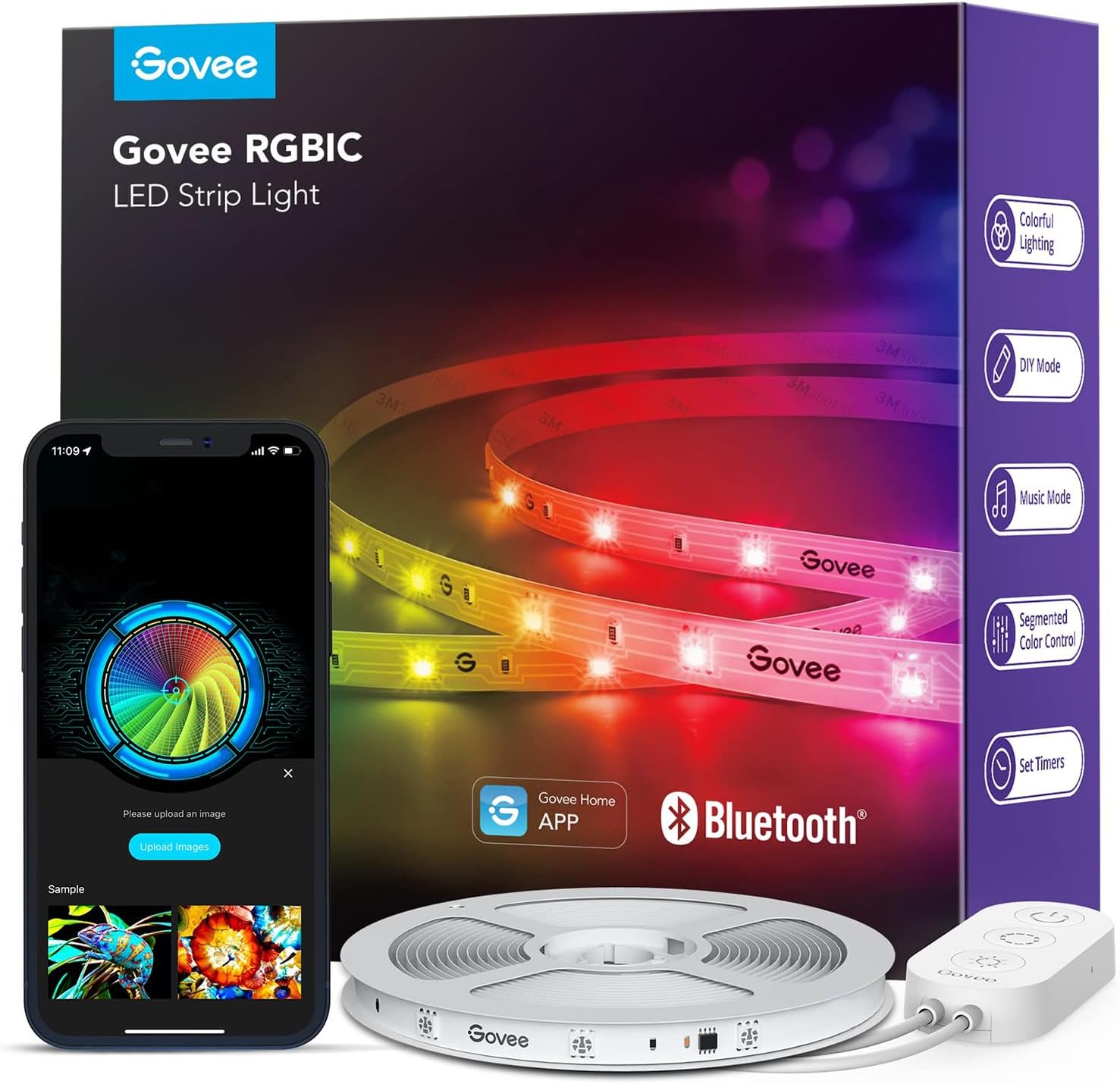 Govee RGBIC LED Strip Lights, Special Smart LED Lights for 32.8ft Bedroom, Innov...