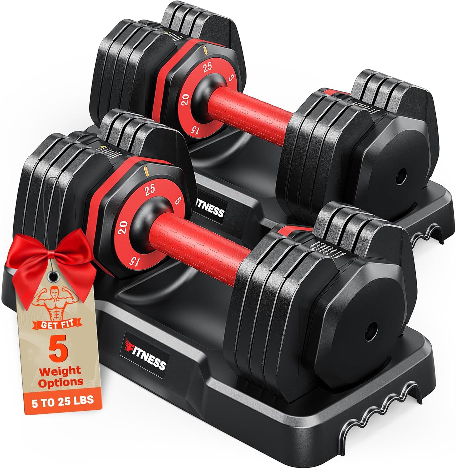 Adjustable Dumbbells Set of 2, 1 Hand Adjustable Weights Dumbbells Set, 5 in 1/1...