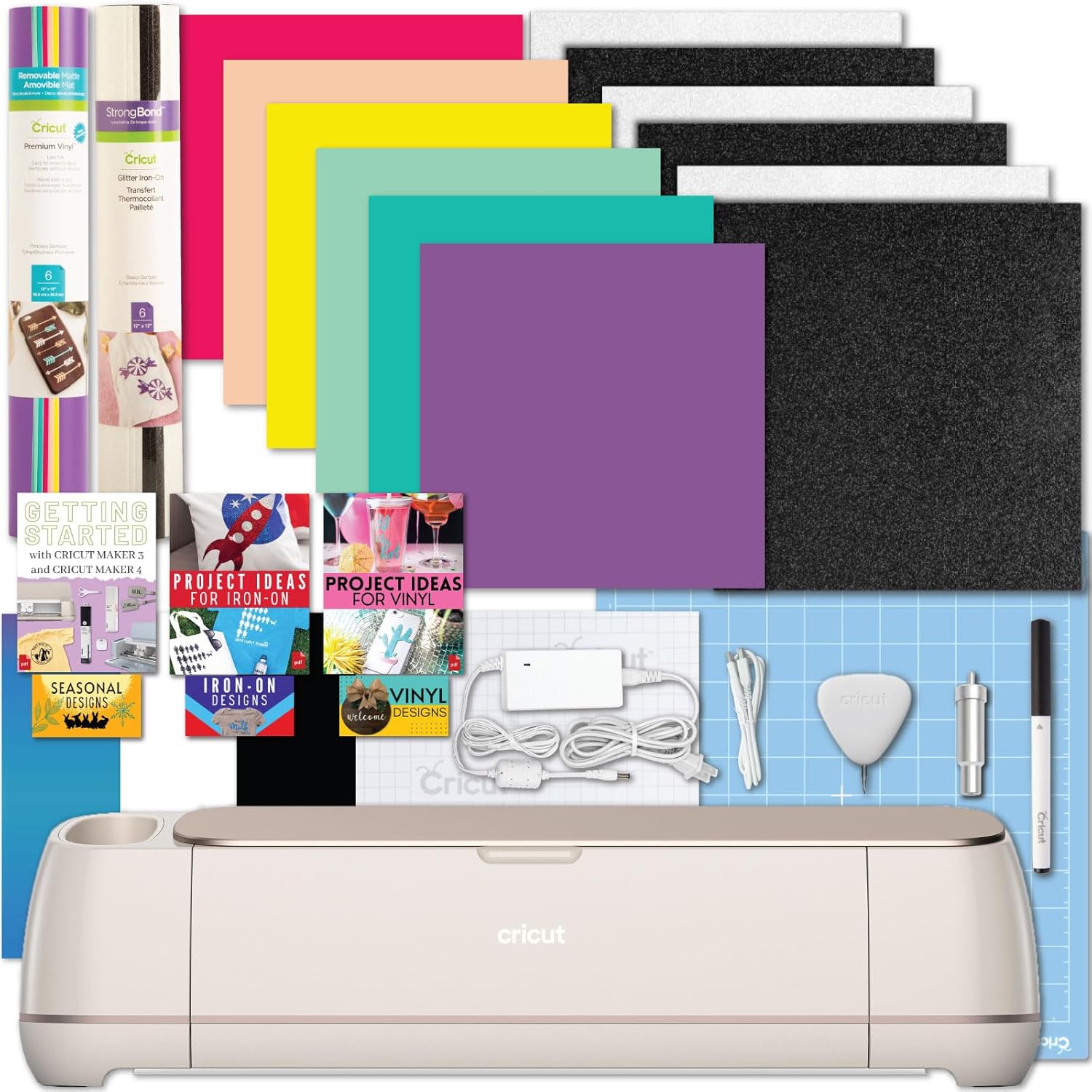 Top Cricut Maker 4, Special Craft Cutting Machine with Vinyl and Iron-On Bundle,...