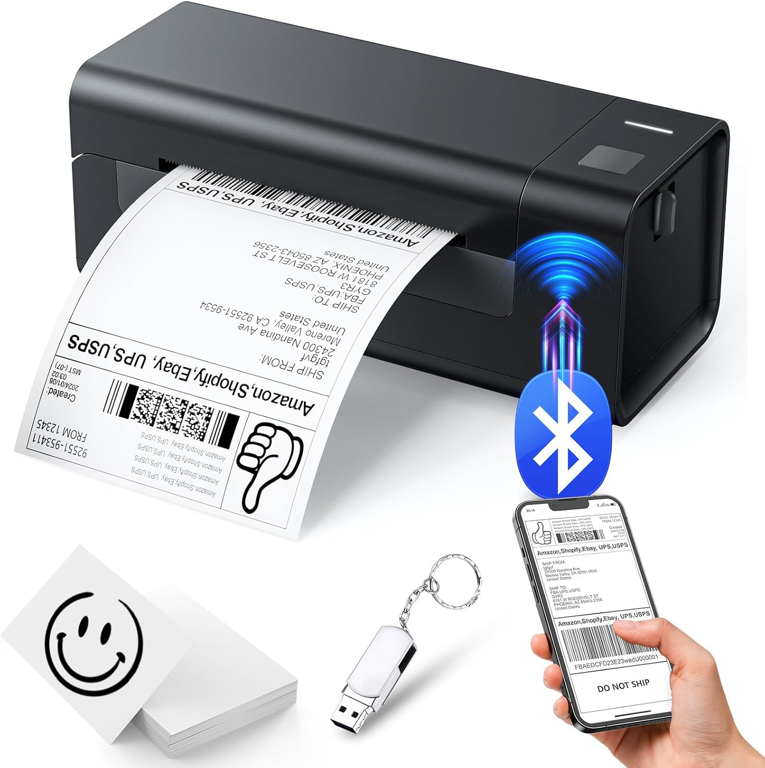 Thermal-Label-Printer-Shipping label printer for small business 4x6 Bluetooth th...