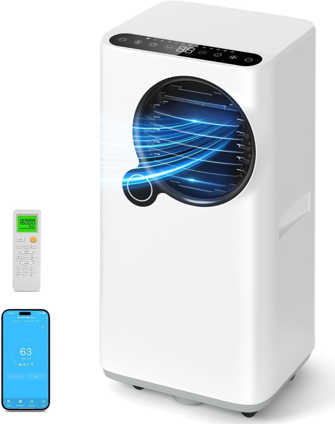 Portable Air Conditioners, 16000 btu Smart AC Unit with Cooling/Dehumidifier/Fan...