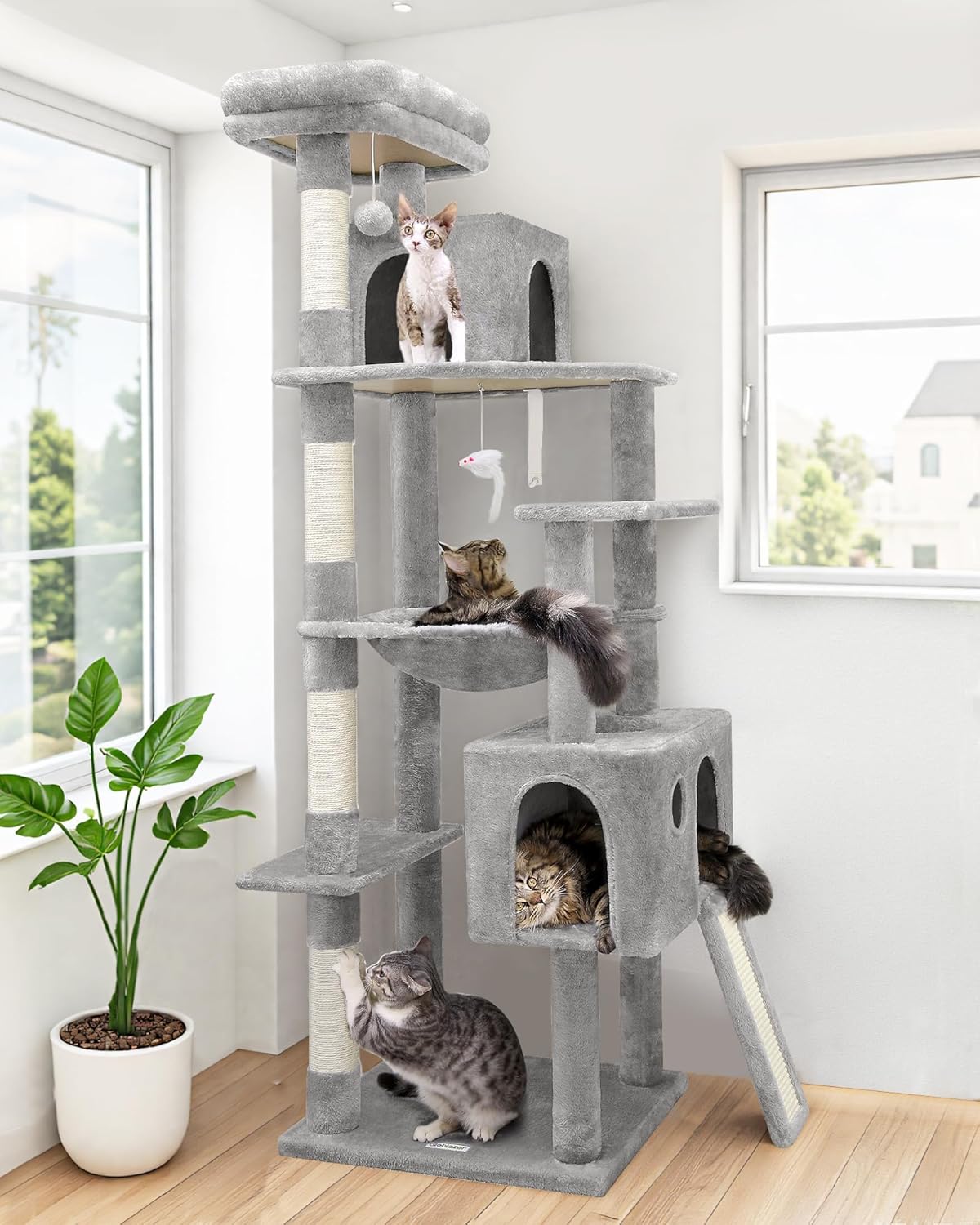 Globlazer Heavy Duty Cat Tree, 70 inch Sturdy Cat Tree for Indoor Cats Extra Lar...