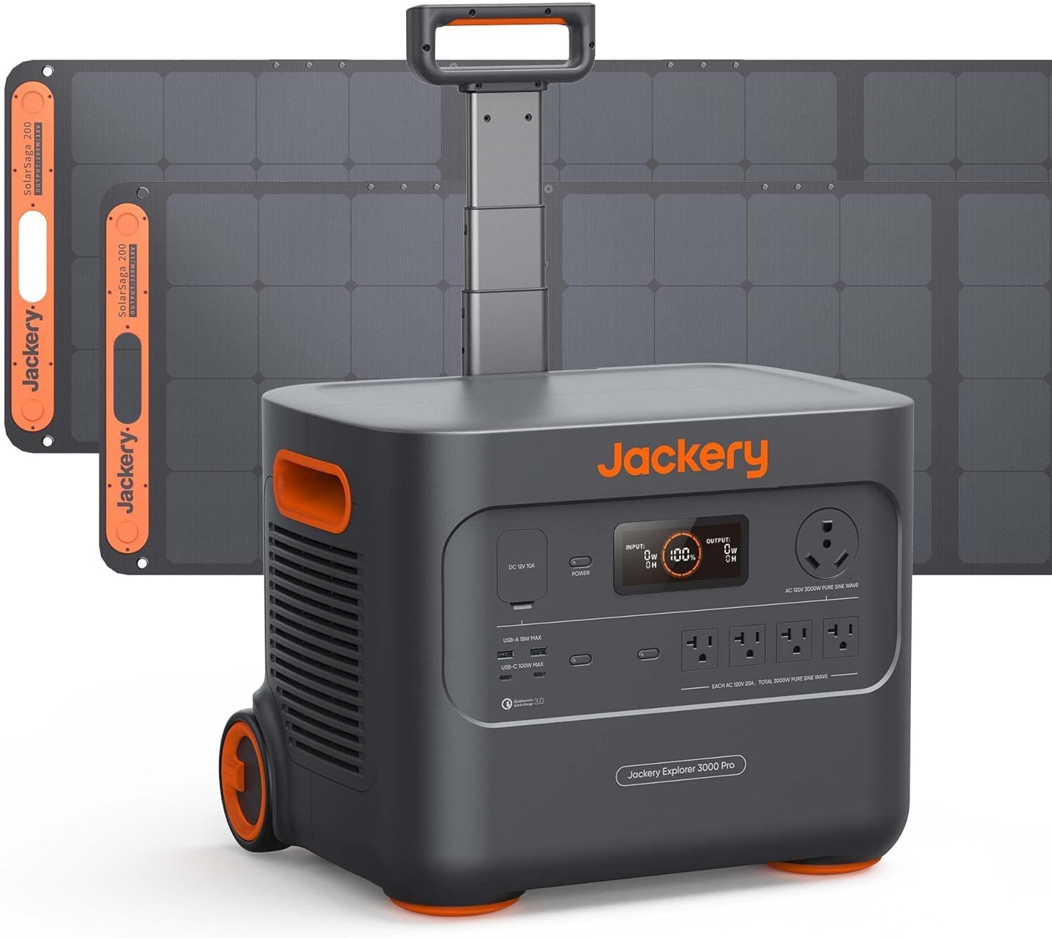 Jackery Solar Generator 3000 PRO 400W, 3024Wh Power Station with 2x200W Solar Pa...