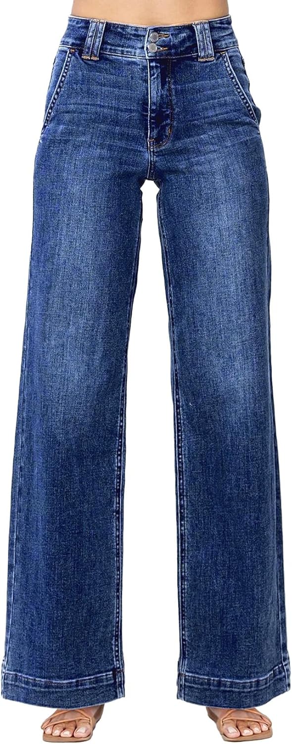 Trendy Astylish Jeans for Women, Special Wide Leg Jeans With High Waisted Stretc...