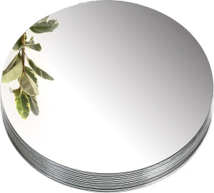 Suwimut Set of 12 Round Mirror Candle Plate Set, 1...
