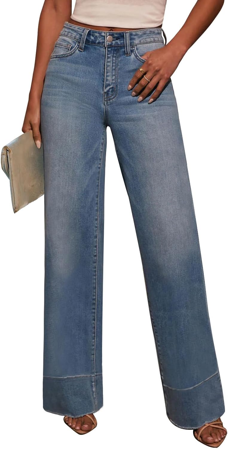 My Fav style Trendy KUNMI Jeans, Stylish Women's Wide Leg Jeans, Unique Baggy Hi...