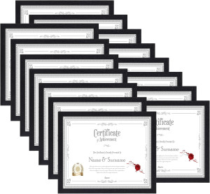 HORLIMER 8.5 x 11 Picture Frame Set of 15, Black P...