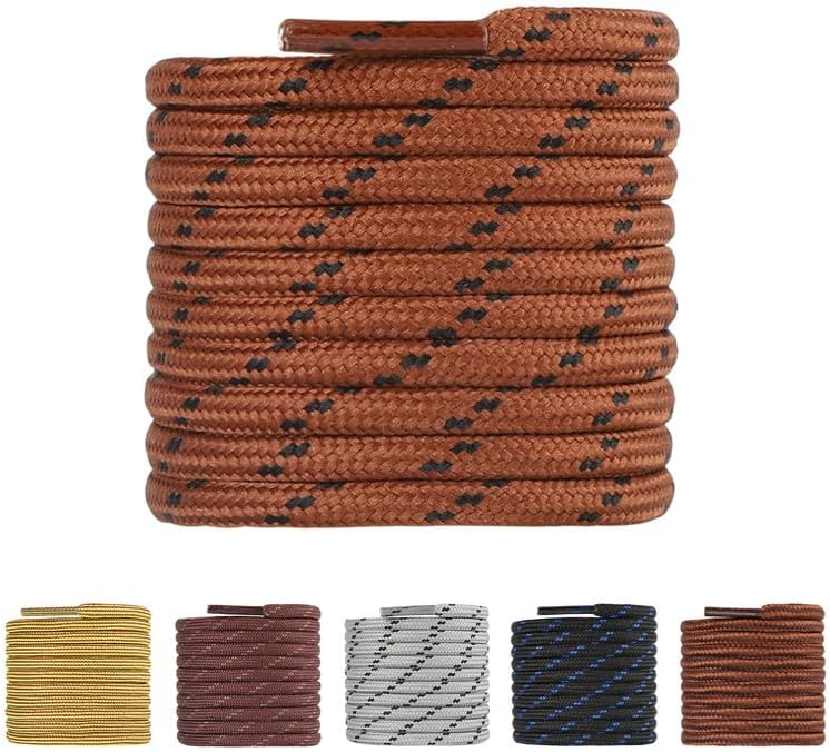 TIESTRA Work Boot Laces Heavy Duty, Round Replacement Shoe Laces for Walking Boo...
