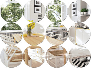 Weysat 12 Pcs Acrylic Round Mirrors Candle Plate S...