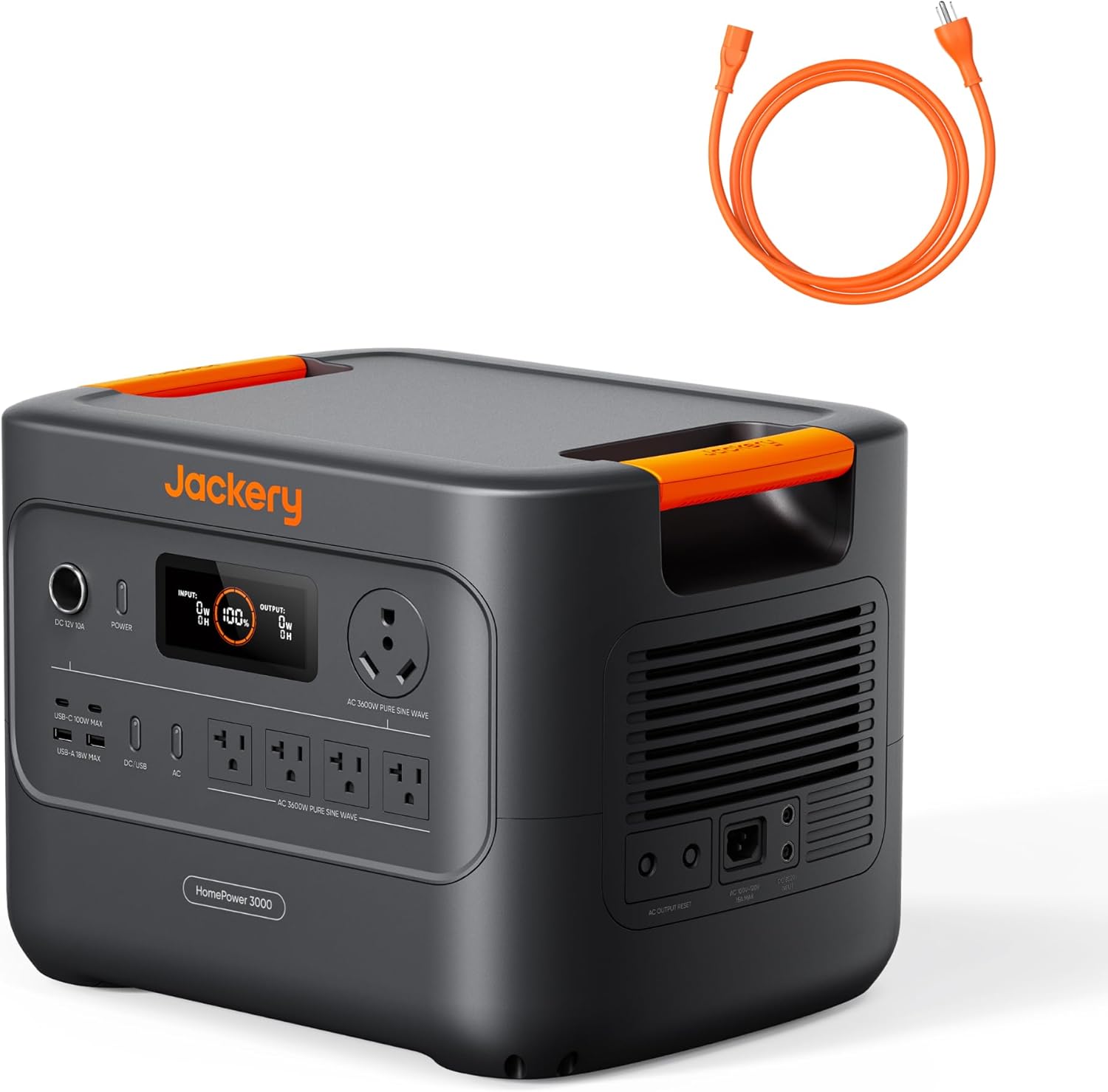 Jackery HomePower 3000 Portable Power Station, 3600W (Surge 7200W) Output, 3072W...