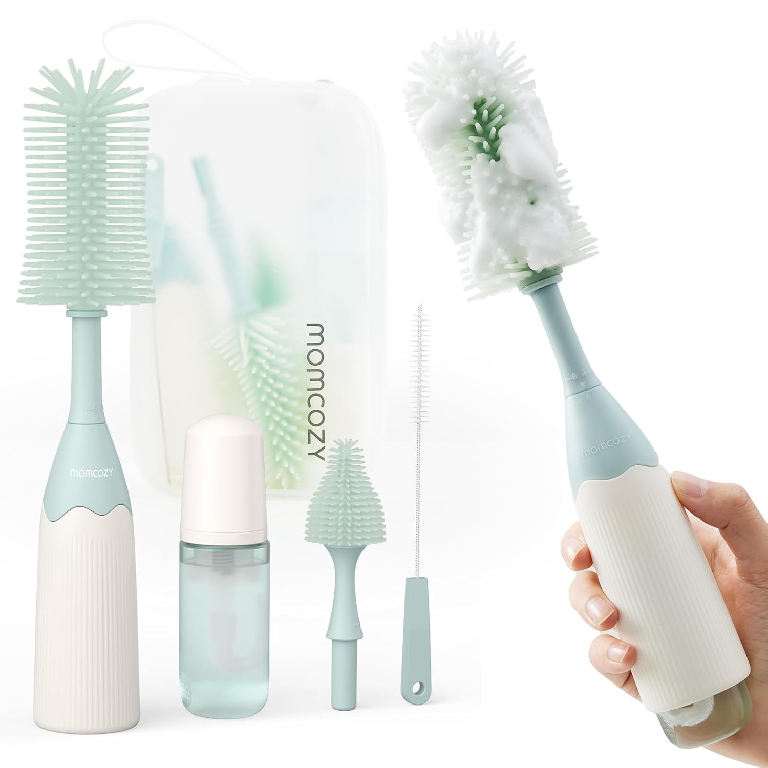 Innovative Momcozy Bottle Brush Kit, Special Push-Press Design for Baby Bottle C...