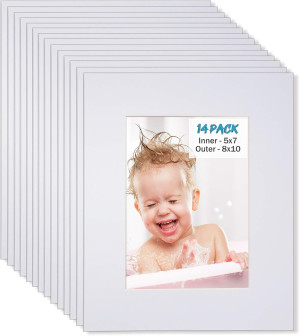 Egofine 8x10 White Picture Mats Pack of 14, Frame...