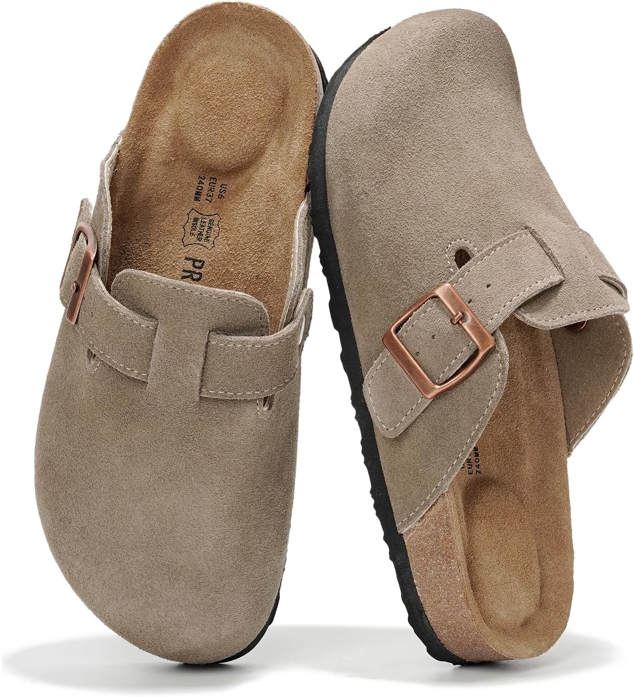 Top Project Cloud Genuine Leather Footbed Clogs, Exceptional Women's Slippers wi...