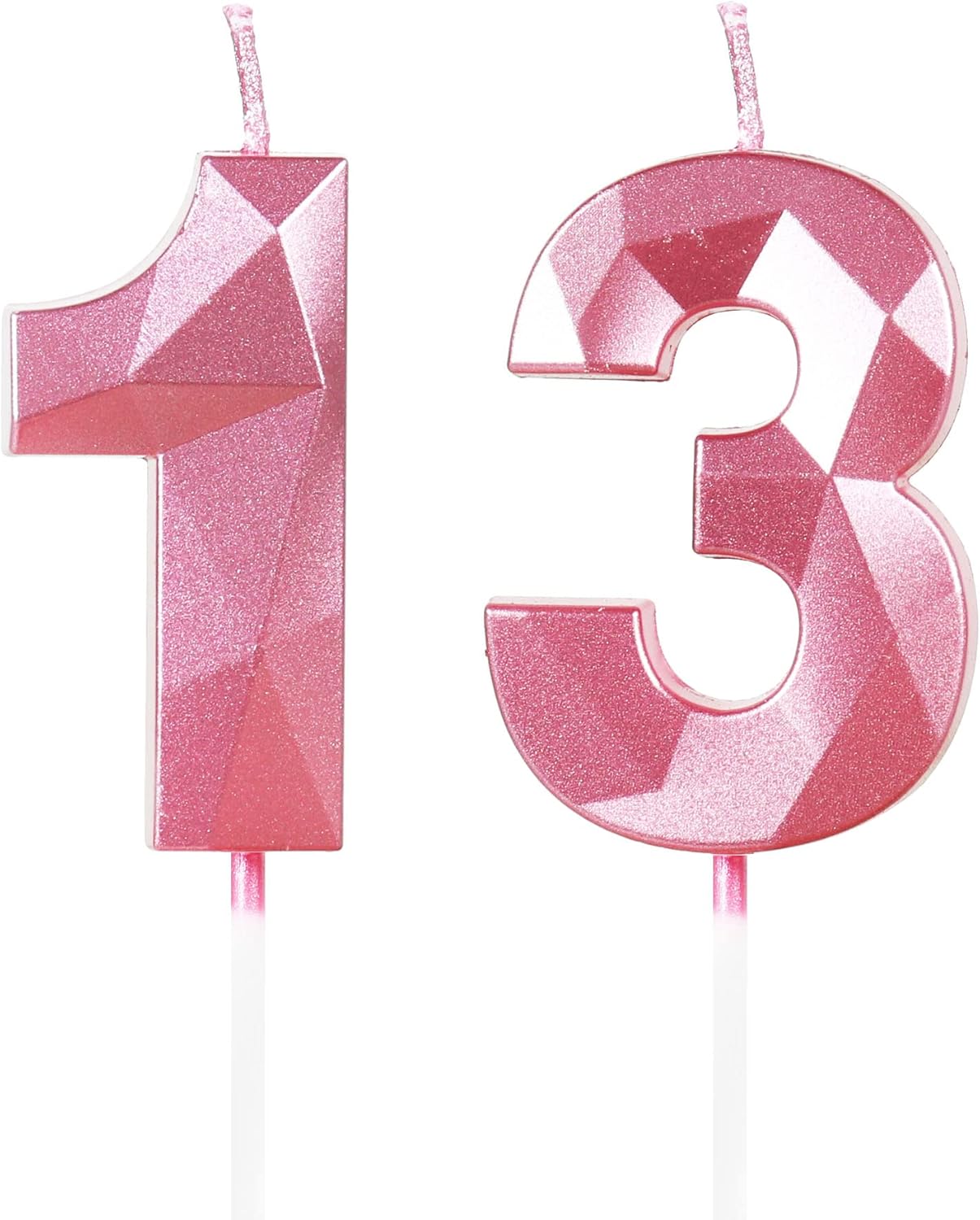 13rd Birthday Candles, Number 13 Candle, Pink Candles, Birthday Candle for Cake,...
