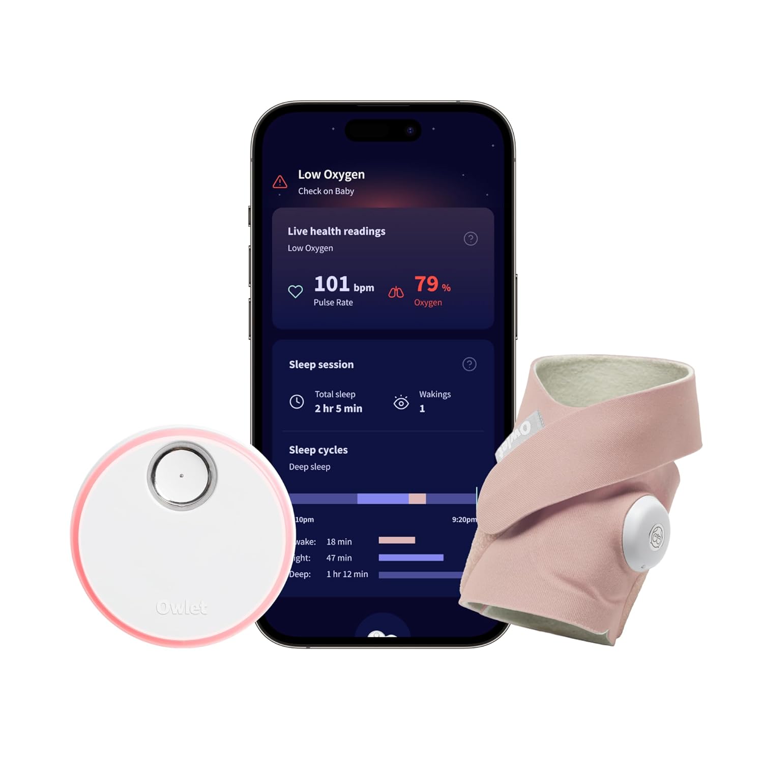 Owlet Dream Sock® Smart Baby Monitor, Special Monitor FDA-Cleared for Babies, In...