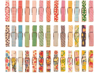 DECORA 3.5cm/1.38in Colorful Painted Wood Clothesp...