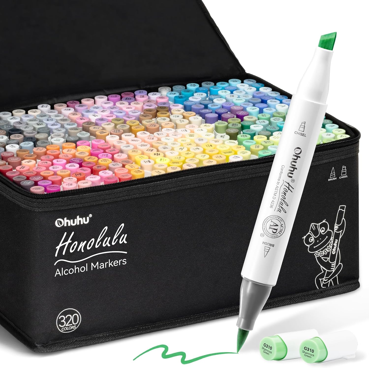 Innovative Ohuhu Alcohol Markers, Special Art Sketch Marker Set with 320-Colours...