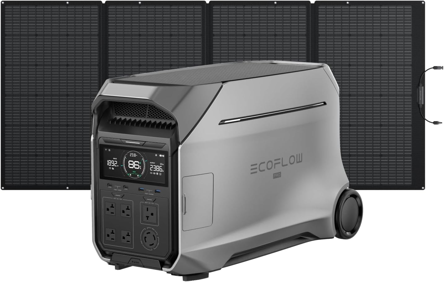 EF ECOFLOW Power Station 4096Wh DELTA Pro 3 with 400W Portable Solar Panel, 120/...