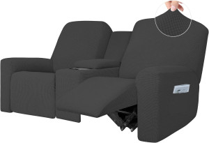 Easy-Going 1 Piece Stretch Reclining Loveseat with...