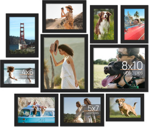 upsimples 10 Pack Picture Frames Collage Wall Deco...