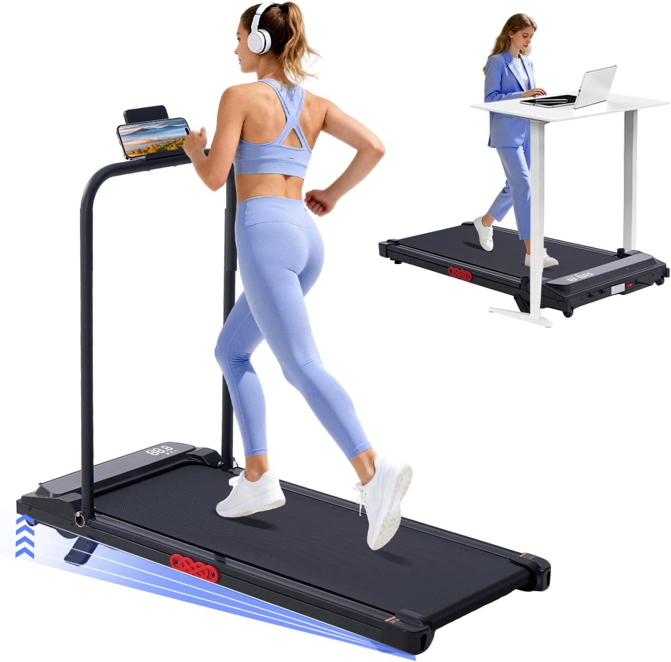 Electric Treadmills for Home with Incline, Walking Pad Treadmill with Handle Bar...