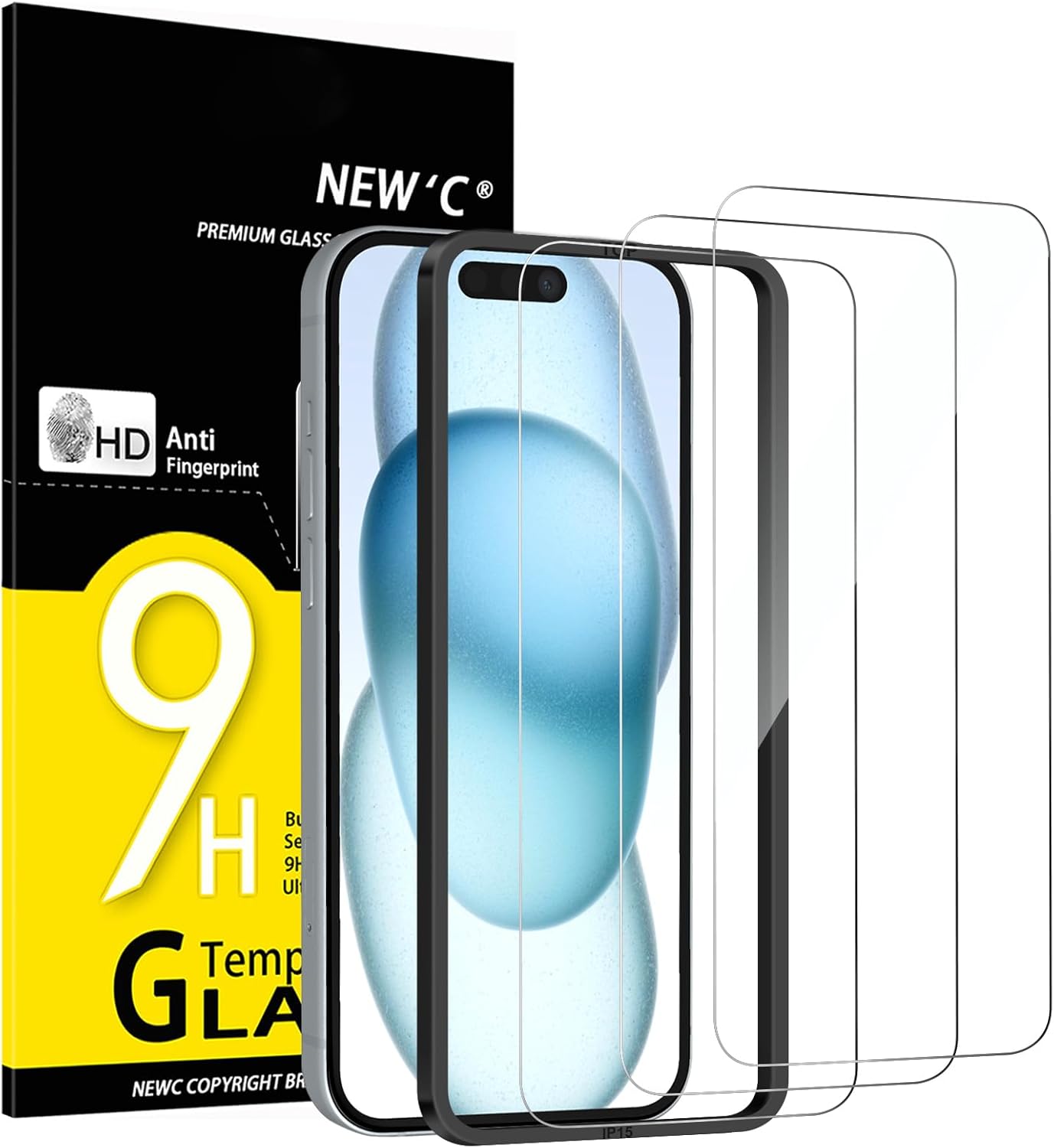 Premium NEW'C 3 Pack for Designed for iPhone 16, Special iPhone 15 Screen Protec...