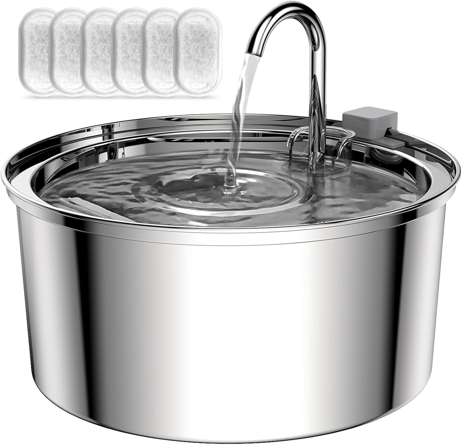 TOMXCUTE Cat Water Fountain, Special Stainless Steel Cat Fountain, Innovative Me...