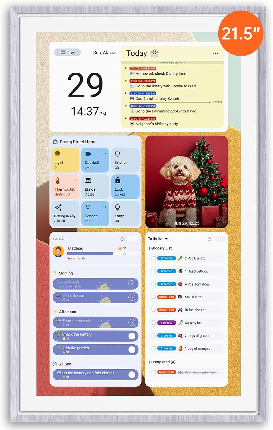 ApoloSign 21.5" Digital Calendar, Special Dual Mode Digital Calendar with Google...